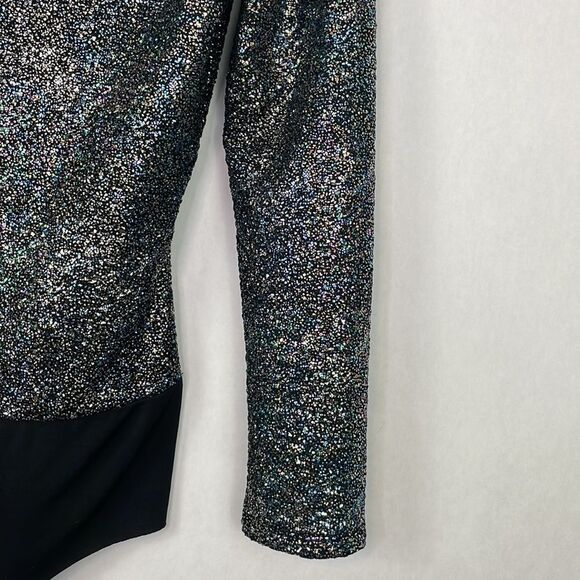 Zara Shiny Glitter Off The Shoulder Bodysuit. Size Small. - Picture 6 of 12
